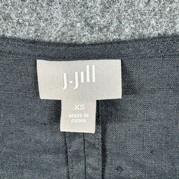 J. Jill Dress Women's Extra Small Black 100% Linen Sleeveless Scoop Neck - Picture 3 of 7